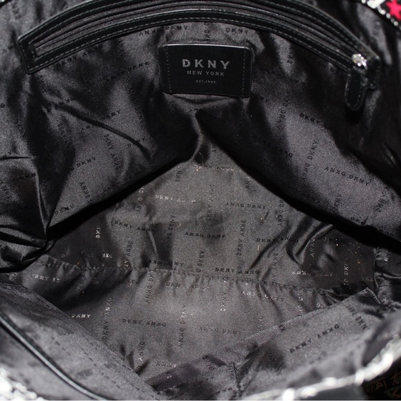 DKNY Ashlee Graffiti Tote Bag NYC Black Multicolor Women’s Purse - Picture 5 of 7